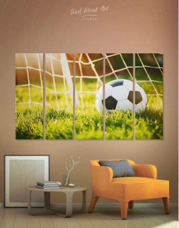 5 Panels Football Game Canvas Wall Art