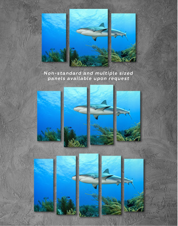 Ocean Shark Underwater Canvas Wall Art - image 1