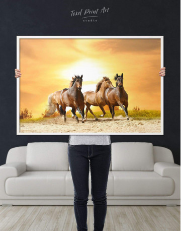 Framed Running Wild Horses Canvas Wall Art - image 4