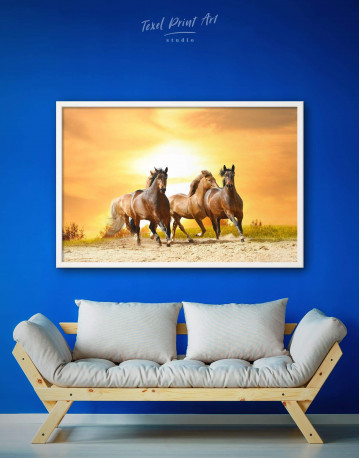 Framed Running Wild Horses Canvas Wall Art - image 5