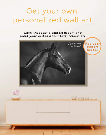 Framed Horse Black Stallion Canvas Wall Art - image 5