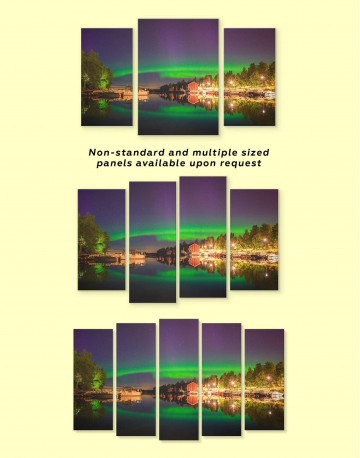 5 Panels The Northern Lights Canvas Wall Art - image 3