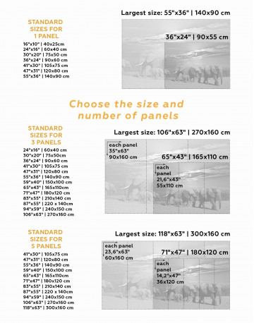 5 Panels African Elephants Safari Canvas Wall Art - image 2