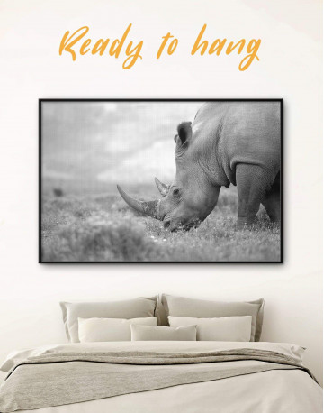 Framed Wandering Rhino Canvas Wall Art