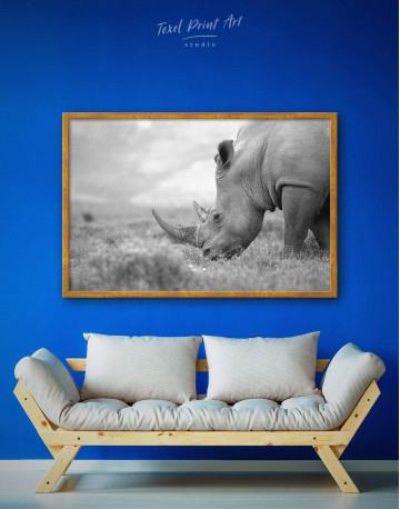 Framed Wandering Rhino Canvas Wall Art - image 5