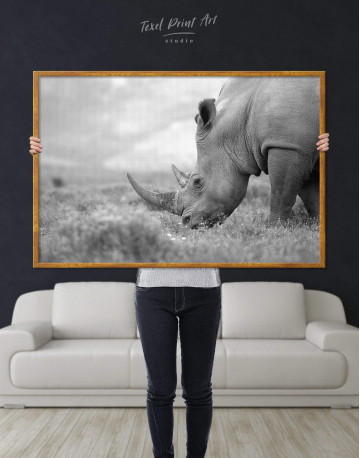 Framed Wandering Rhino Canvas Wall Art - image 4