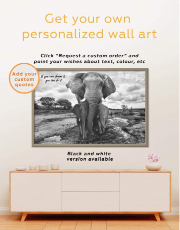 Framed Savanna with Elephants Canvas Wall Art - image 5