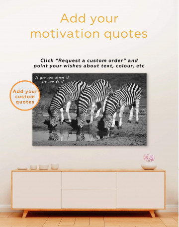 Black and White Zebras Canvas Wall Art - image 2