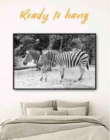 Framed African Zebras Canvas Wall Art