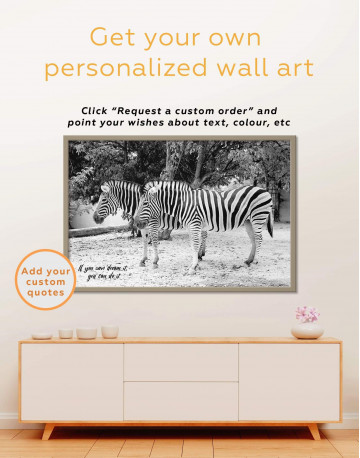 Framed African Zebras Canvas Wall Art - image 5