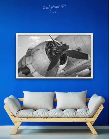 Framed Retro Airplane Canvas Wall Art - image 1