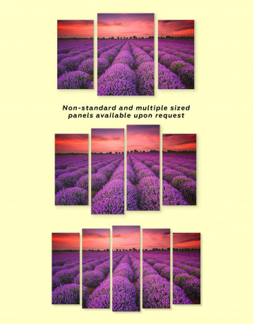 5 Panels Violet Wildflowers Canvas Wall Art - image 3