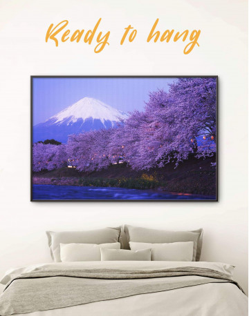Framed Japanese Mount Fuji Cherry Blossom Canvas Wall Art