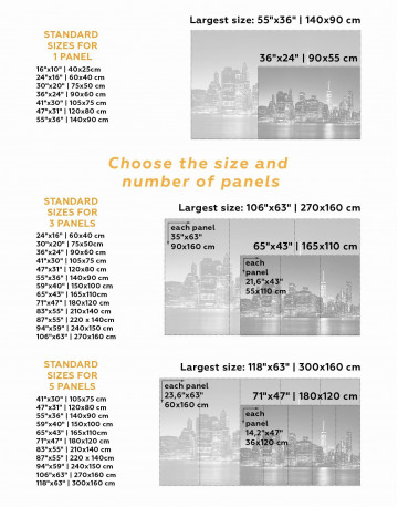 5 Panels New York City Black and White Canvas Wall Art - image 1