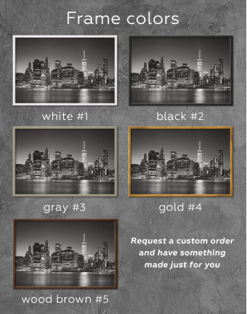 Framed New York City Black and White Canvas Wall Art - image 2