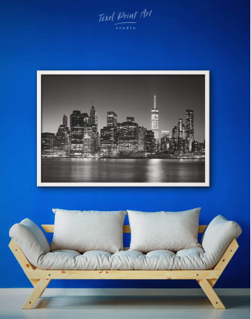 Framed New York City Black and White Canvas Wall Art - image 1