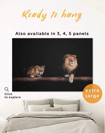 Lions Family Canvas Wall Art
