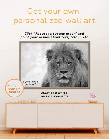Framed King of Jungle Lion Canvas Wall Art - image 1