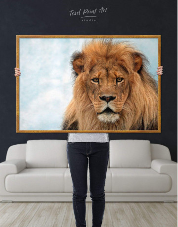 Framed King of Jungle Lion Canvas Wall Art - image 4