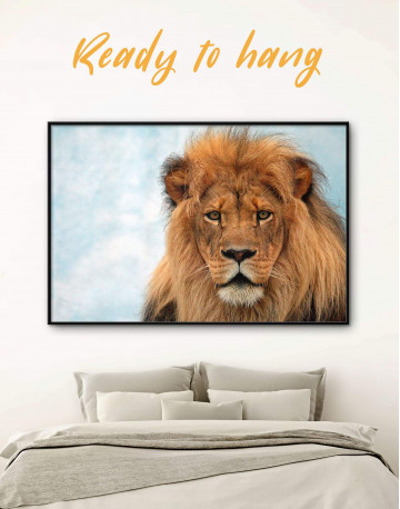 Framed King of Jungle Lion Canvas Wall Art