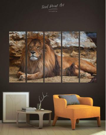 5 Pieces Wild Lion Canvas Wall Art