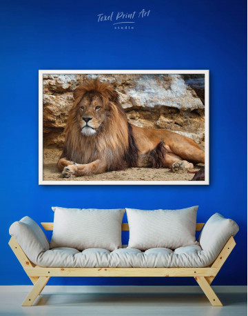 Framed Wild Lion Canvas Wall Art - image 1