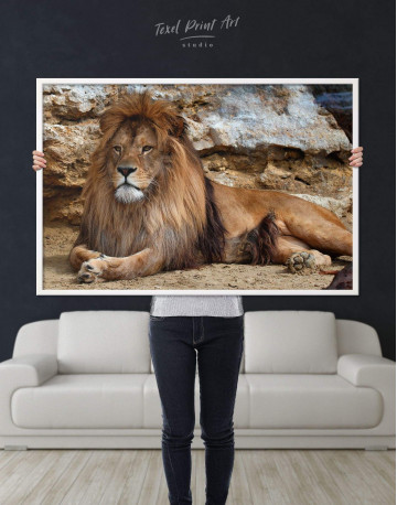Framed Wild Lion Canvas Wall Art - image 2