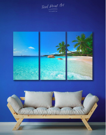 3 Panels Sunny Tropical Beach Canvas Wall Art