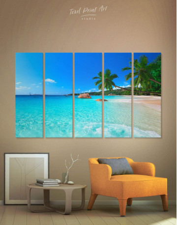 5 Panels Sunny Tropical Beach Canvas Wall Art