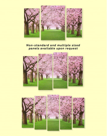 3 Panels Cherry Blossom Forest Canvas Wall Art - image 2