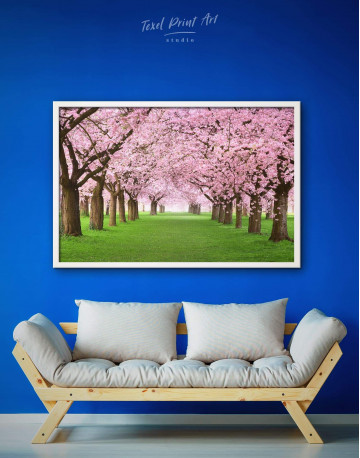 Framed Cherry Blossom Forest Canvas Wall Art - image 1