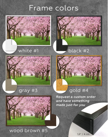 Framed Cherry Blossom Forest Canvas Wall Art - image 2