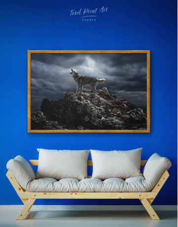 Framed Lonely Wolf Canvas Wall Art - image 5