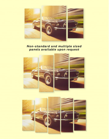 5 Panels Retro Ford Mustang Canvas Wall Art - image 2