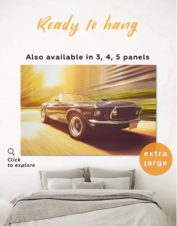 Retro Ford Mustang Canvas Wall Art