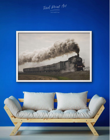 Framed Locomotive Canvas Wall Art - image 1
