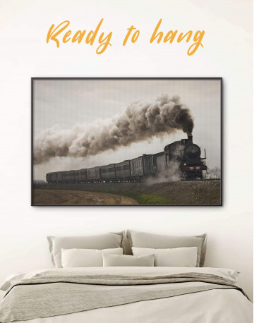 Framed Locomotive Canvas Wall Art