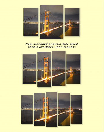 5 Panels Golden Gate Bridge San Francisco Canvas Wall Art - image 3