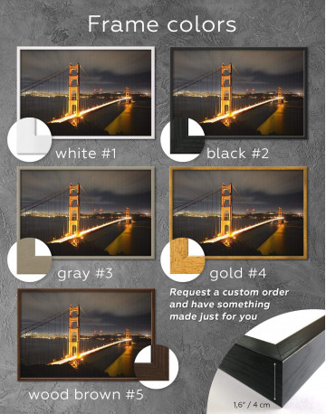 Framed Golden Gate Bridge San Francisco Canvas Wall Art - image 3