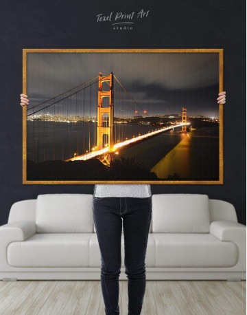 Framed Golden Gate Bridge San Francisco Canvas Wall Art - image 2