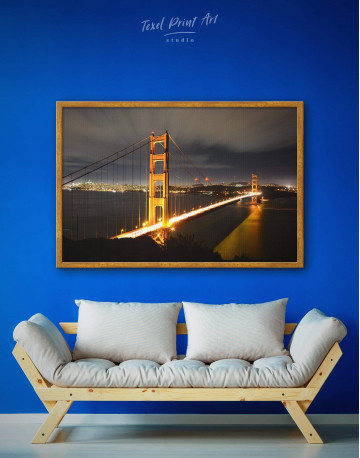 Framed Golden Gate Bridge San Francisco Canvas Wall Art - image 1