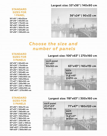 5 Panels Pont Alexandre III Bridge in Paris Canvas Wall Art - image 2