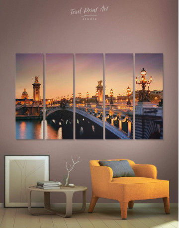 5 Panels Pont Alexandre III Bridge in Paris Canvas Wall Art