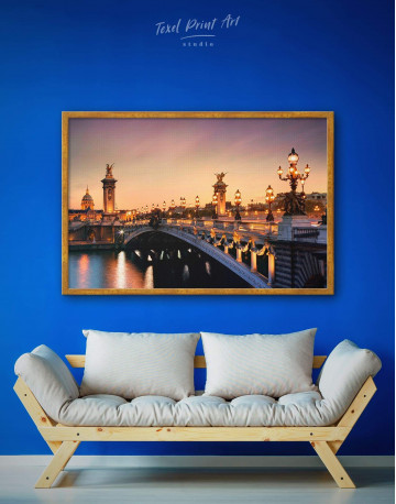 Framed Pont Alexandre III Bridge in Paris Canvas Wall Art - image 1