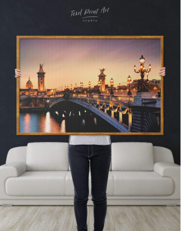 Framed Pont Alexandre III Bridge in Paris Canvas Wall Art - image 2