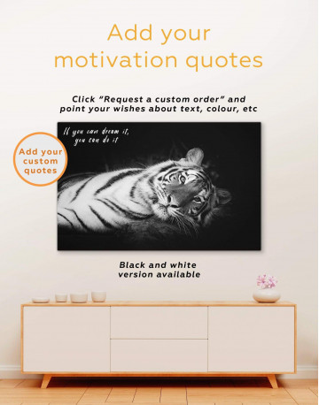 4 Panels Black and White Wild Tiger Canvas Wall Art - image 1