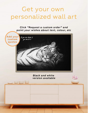 Framed Black and White Wild Tiger Canvas Wall Art - image 5