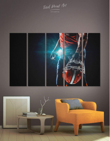 5 Pieces American Football Canvas Wall Art