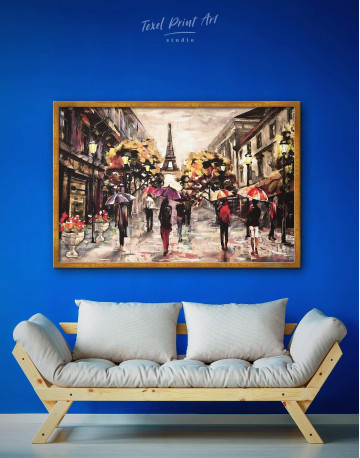 Framed Romantic Paris Canvas Wall Art - image 1