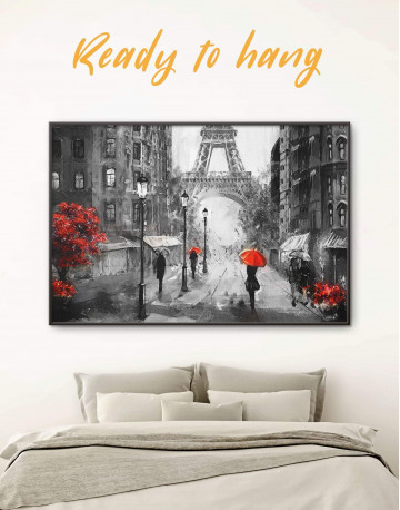 Framed Rainy Paris Canvas Wall Art